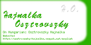 hajnalka osztrovszky business card